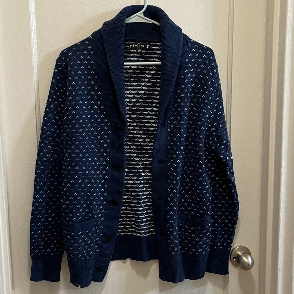 J Crew Factory Blue Cardigan Sweater Size Small